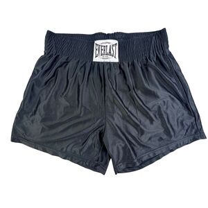 Everlast Boxing Shorts Mens Large Black Shimmer Elastic Waist Athletic Trunks